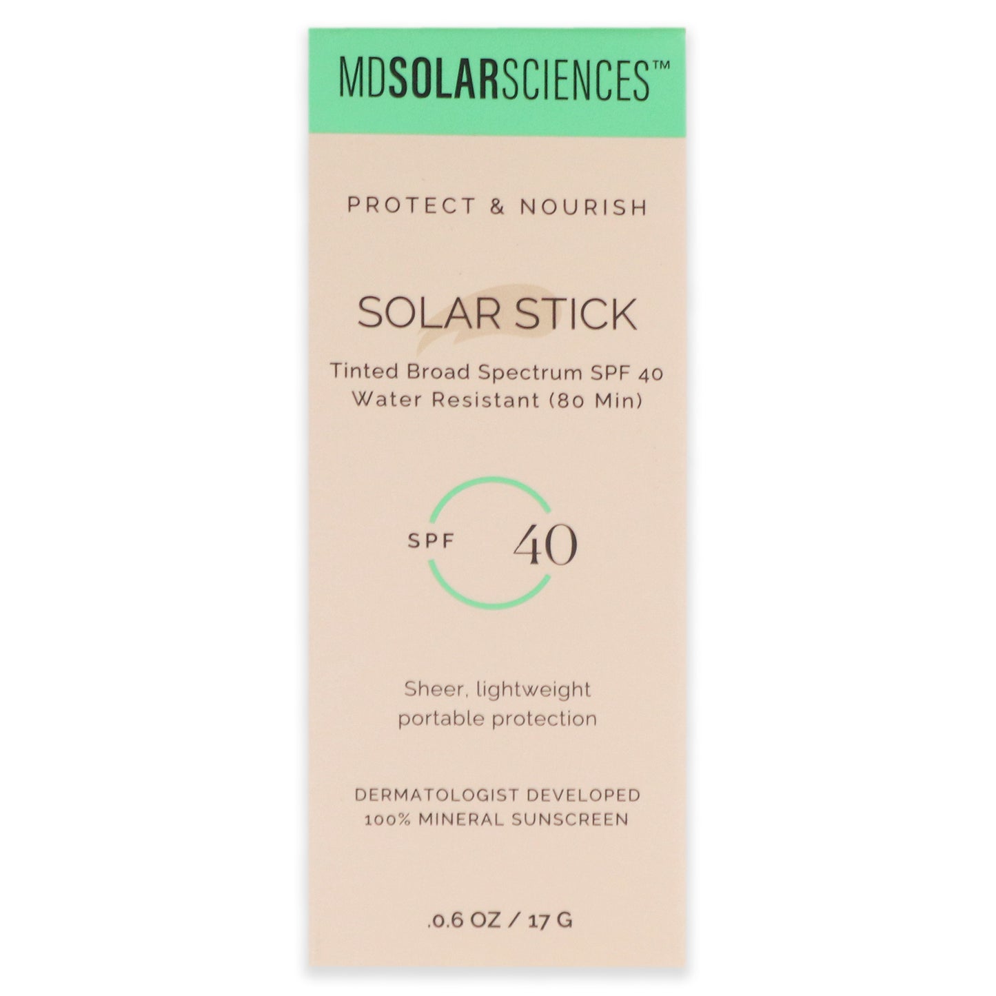 Mineral Tinted Solar Stick SPF 40 by MDSolarSciences for Unisex - 0.6 oz Sunscreen
