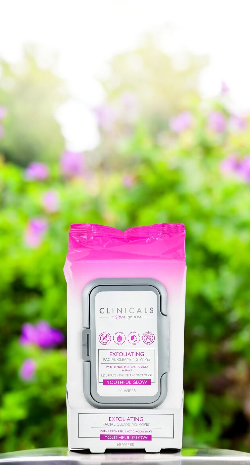 Spa Scriptions Clinicals Exfoliating Facial Cleansing Wipes 60 Wipes