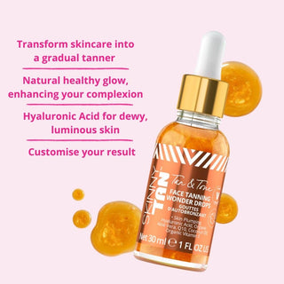 Tan and Tone Face Tanning Wonder Drops by Skinny Tan for Women - 1 oz Serum