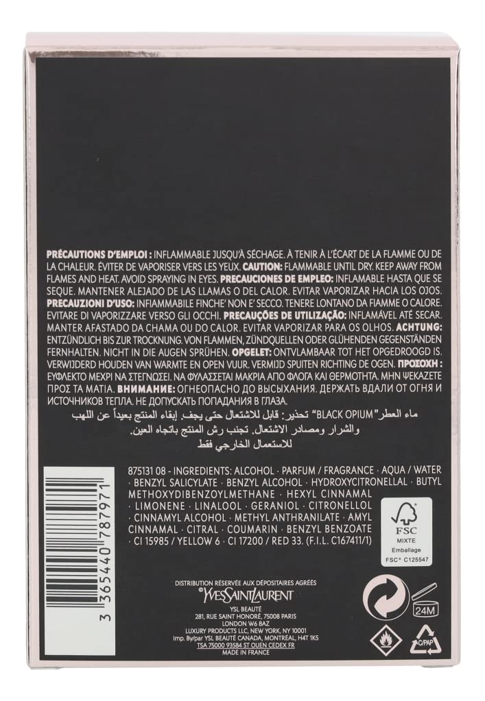 Black Opium by Yves Saint Laurent Eau De Parfum Spray