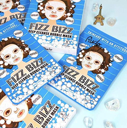 RUDE Fizz Bizz Deep Cleanse Bubble Mask, Pack of 5