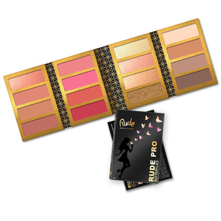 RUDE PRO Butterflies - Blush Highlight and Contour Palette