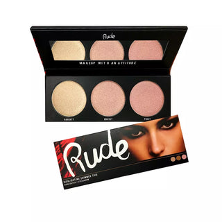 RUDE Highlighting Shimmer & Sculpting Contour Trio Acrylic Display Set, 24 Pieces