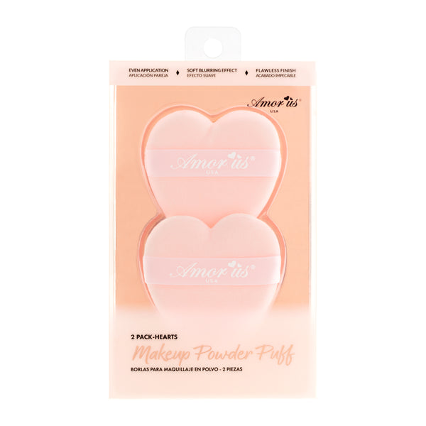 Amor Us Makeup Powder Puff 2 Pack-Hearts