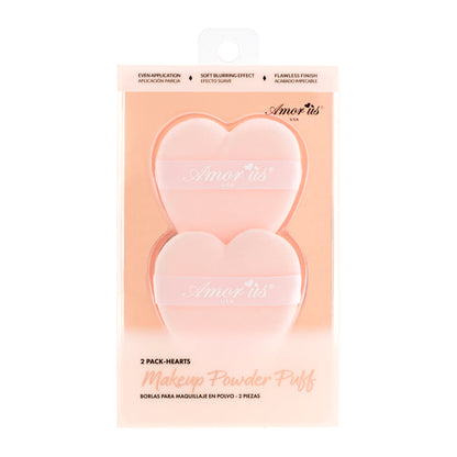 Amor Us Makeup Powder Puff 2 Pack-Hearts