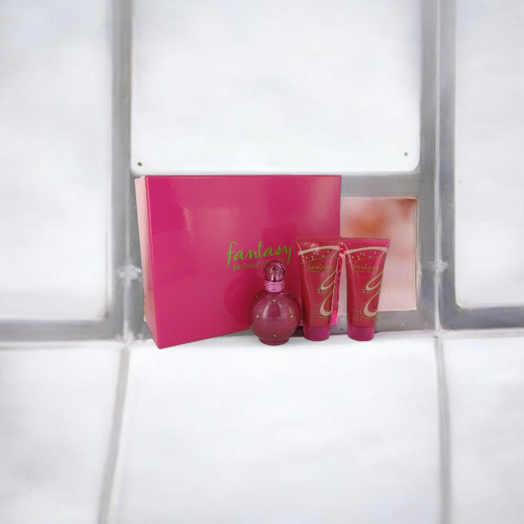 Fantasy by Britney Spears Gift Set - 3.3 oz Eau De Parfum Spray + 3.3 oz Body Lotion + 3.3 oz Shower Gel