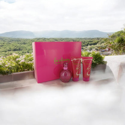 Fantasy by Britney Spears Gift Set - 3.3 oz Eau De Parfum Spray + 3.3 oz Body Lotion + 3.3 oz Shower Gel