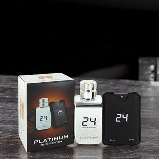 24 Platinum Oud Edition by Scentstory Eau De Toilette Concentree Spray + 0.8 oz {Pocket Spray (Unisex)