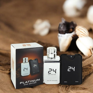 24 Platinum Oud Edition by Scentstory Eau De Toilette Concentree Spray + 0.8 oz {Pocket Spray (Unisex)