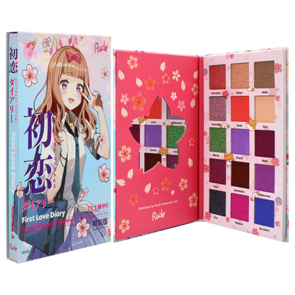 Manga Collection Pressed Pigments and Shadows Palette - First Love Diary by Rude Cosmetics for Women - 0.77 oz Palette