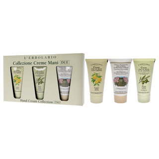 Hand Cream Collection Two by LErbolario for Unisex - 3 Pc 1oz Hand and Nail Cream, 1oz Perfumed Nourishing Hand Cream - Rose, 1oz Hand Cream - Lemon