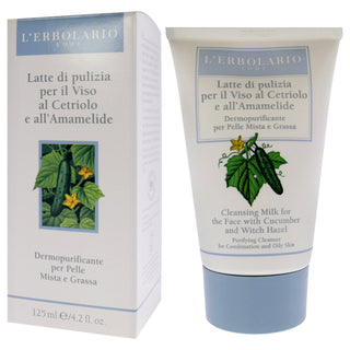 Cleansing Milk - Cucumber and Witch Hazel by LErbolario for Women - 4.2 oz Cleanser