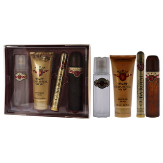 Cuba Royal by Cuba for Men - 4 Pc Gift Set 3.3oz EDT Spray, 1.17oz EDT Spray, 3.3oz After Shave, 6.7oz Shower Gel