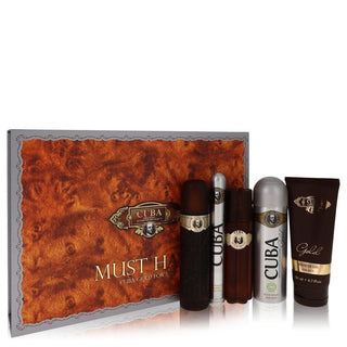 Cuba Gold by Fragluxe Gift Set - 3.3 oz Eau De Toilette Spray + 3.3 oz After Shave Spray + 6.7 oz Body Deodorant Spray + 6.7 oz Shower Gel + 1.17 oz EDT Spray