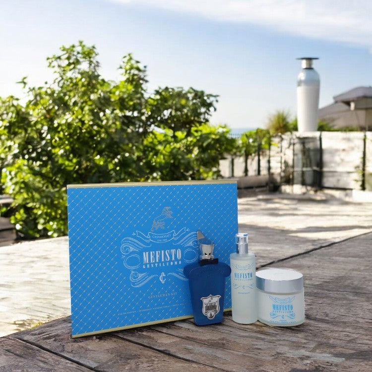 Mefisto Gentiluomo by Xerjoff Gift Set - 3.4 oz Eau De Parfum Spray + 3.4 oz Deodorant Spray + 6.7 oz Shave and Post Shave Cream
