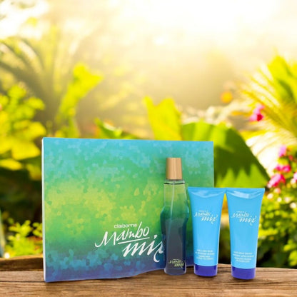 Mambo Mix by Liz Claiborne Gift Set - 3.4 oz Eau De Cologne Spray + 3.4 oz After Shave Soother + 3.4 oz Shower Gel