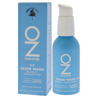 Glow Wash Vitamin C Plus Hyaluronic Acid by OZNaturals for Unisex - 3 oz Cleanser