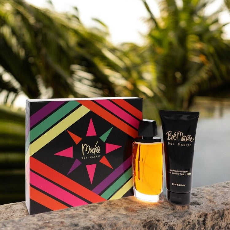Mackie by Bob Mackie Gift Set - 3.4 oz Eau De Toilette Spray + 6.8 oz Body Cream
