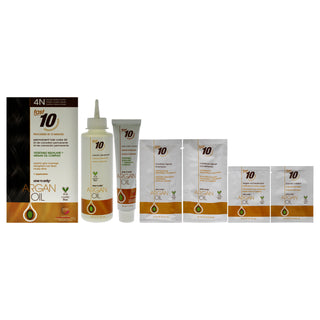 Argan Oil Fast 10 Permanent Hair Color Kit - 4N Natural Medium Brown by One n Only for Unisex - 1 Pc Hair Color