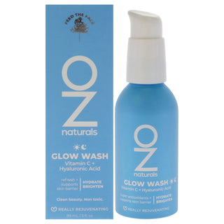 Glow Wash Vitamin C Plus Hyaluronic Acid by OZNaturals for Unisex - 3 oz Cleanser