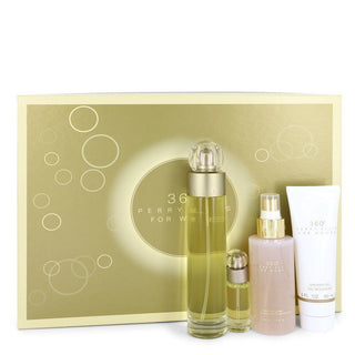 Perry Ellis 360 by Perry Ellis Gift Set - 3.4 oz Eau De Toilette Spray + 4 oz Body Mist + 3 oz Shower Gel + .25 Mini EDT Spray