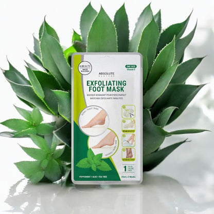 ABSOLUTE Exfoliating Foot Mask - Peppermint + Aloe + Tea Tree