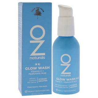 Glow Wash Vitamin C Plus Hyaluronic Acid by OZNaturals for Unisex - 3 oz Cleanser