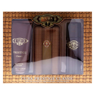 Cuba Prestige Classic by Cuba for Men - 3 Pc Gift Set 3oz EDT Spray, 6.7oz Shower Gel, 3.3oz After Shave