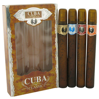 Cuba Blue by Fragluxe Gift Set - Cuba Variety Set includes All Four 1.15 oz Sprays, Cuba Red, Cuba Blue, Cuba Gold and Cuba Orange